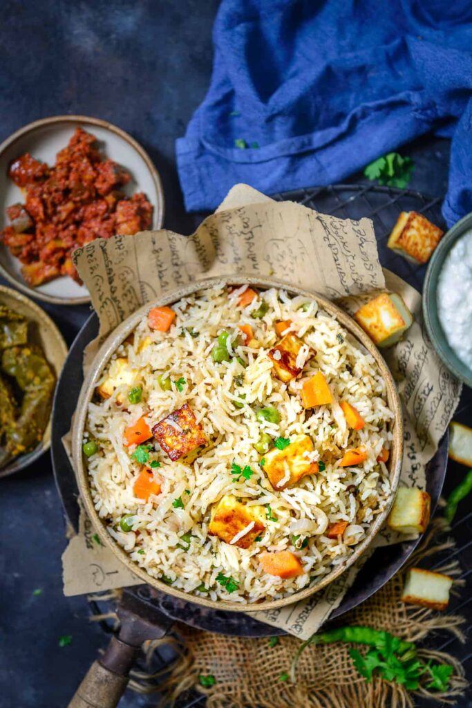 Comfort In 1 Bowl: One pot Dinners that would put even your FAV multi cuisine restaurants to shame. Peas Paneer Pulao 