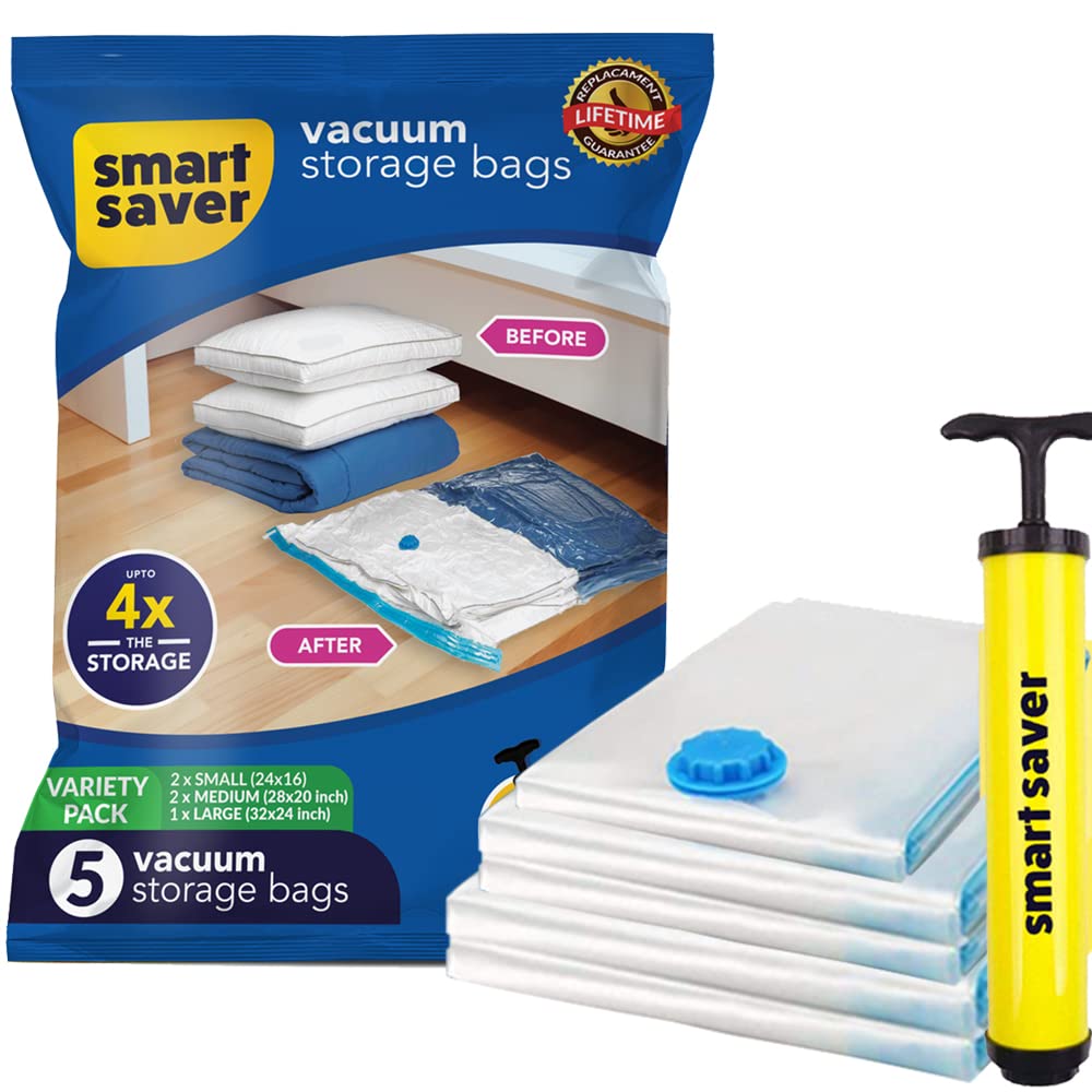 BIGOWL Smart Saver Reusable Vacuum Storage Bags Ziplock Space